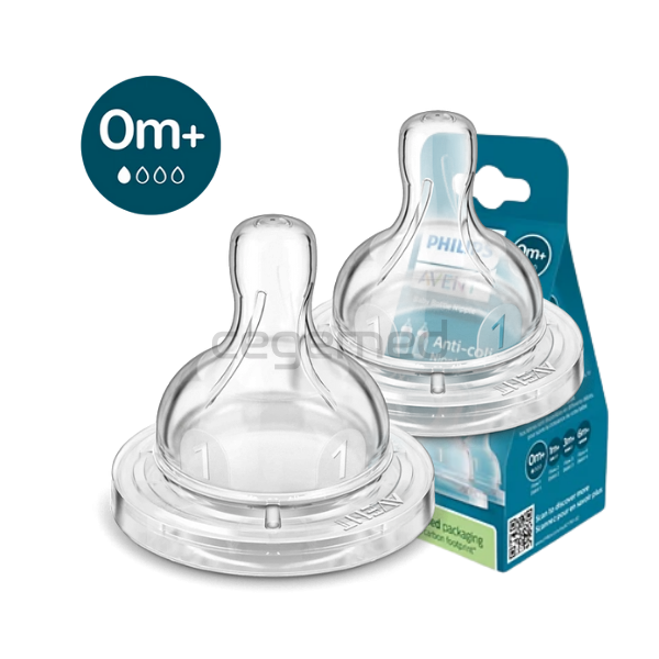 BICO DE MAMADEIRA ANTI-COLIC N.1 0M+ 2UN FLUXO PARA RECEM-NASCIDO SCY761/02 -AVENT