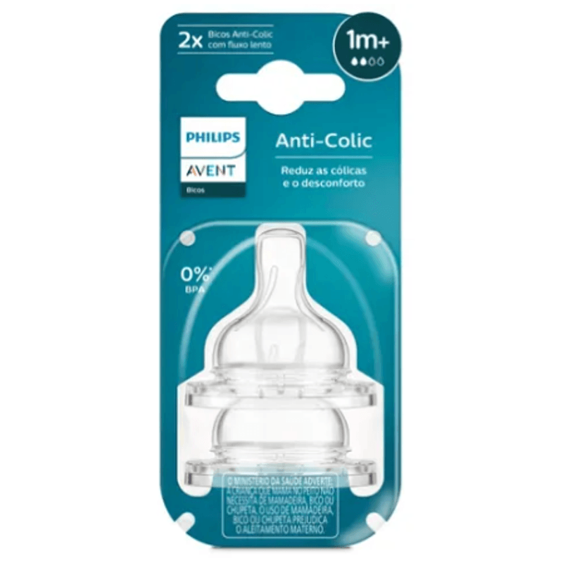 BICO DE MAMADEIRA ANTI COLIC N2 1M+ 2UN SCY762/02 - AVENT