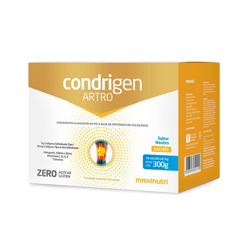 CONDRIGEN ARTRO SACHES 30UN SABOR NEUTRO COLAGENO TIPO I E II  300G - MAXINUTRI