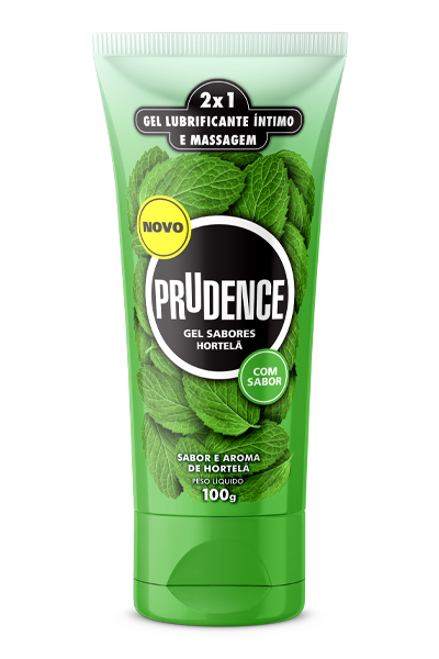 GEL LUBRIFICANTE INTIMO E MASSAGEM 2X1 SABOR E AROMA HORTELÃ 100G PRUDENCE - DKT