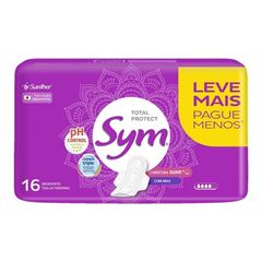 ABSORVENTE SYM COM ABAS L16P14 SUAVE TRIPLA CAMADA FLUXO MODERADO LEVE - SANTHER