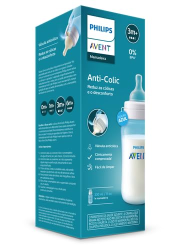 MAMADEIRA ANTI COLIC 3M+ 330ML AZUL SCY121/12 - AVENT