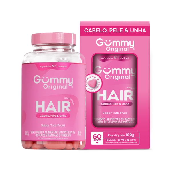 GUMMY HAIR SABOR TUTTI-FRUTTI GOMA 60UN CABELO, PELE E UNHA - NUTRIN GROUP