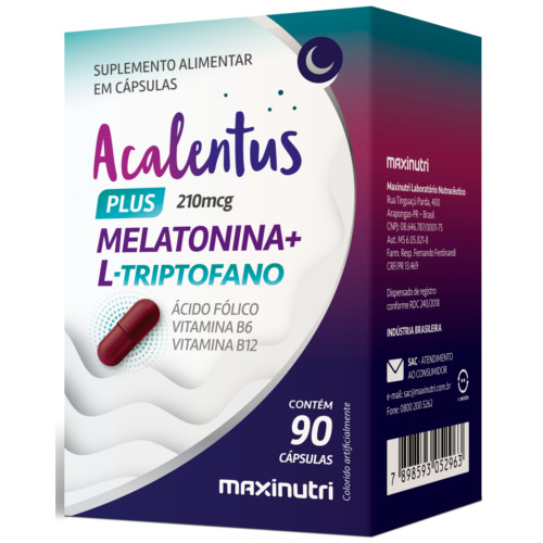 ACALENTUS PLUS MELATONINA + L-TRIPTOFANO 0,21MG 90 CAPSULAS - MAXINUTRI
