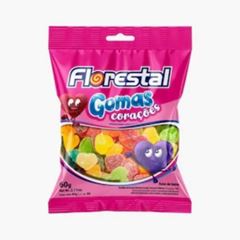 BALAS DE GOMA CORAÇOES 60G - FLORESTAL .