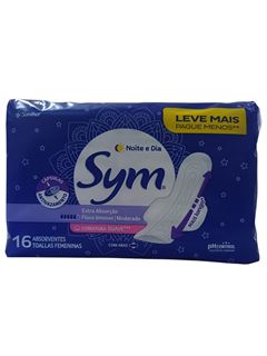 ABSORVENTE SYM NOITE/DIA COM ABAS L16P14 SUAVE FLUXO INTENSO MODERADO - SANTHER