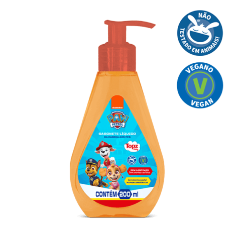 SABONETE LIQUIDO PATRULHA CANINA 200ML CABECA AOS PES TOPZ BABY - CREMER