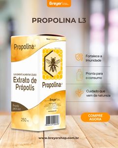 PROPOLINA L3 EXTRATO PROPOLIS MARROM ORGANICO SOLUÇÃO 250ML - BREYER