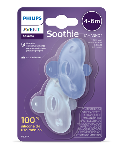 CHUPETA SOOTHIE 4-6M 2UN AZUL SCF099/11 - AVENT