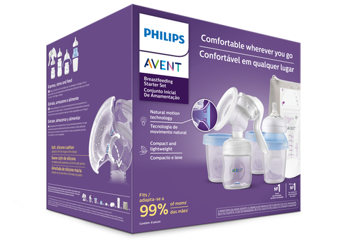 KIT AMAMENTACAO EXTRATOR MANUAL/BOLSA MAMADEIRA 125ML/COPO SCF430/15 - AVENT