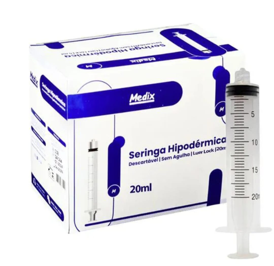 SERINGA SEM AGULHA LUER LOCK UN 20ML - MEDIX