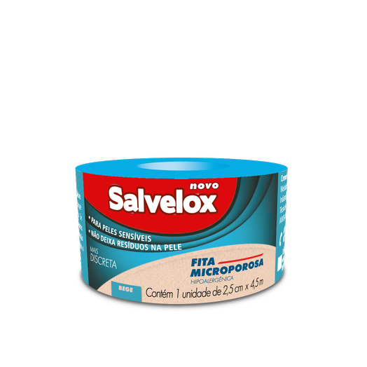 FITA MICROPOROSA 2,5CMX4,5M BEGE UN HIPOALERGICA SALVELOX - CREMER