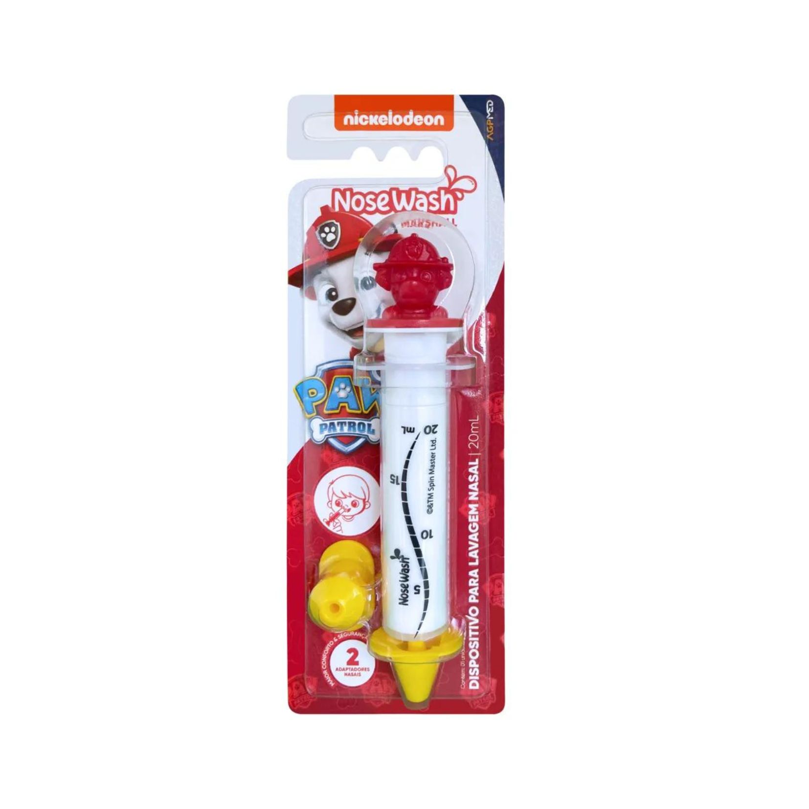 *SERINGA P/LAV NASAL 20ML MARSHALL VERMELHO PATRULHA CANINA NOSEWASH -AGAPLASTIC