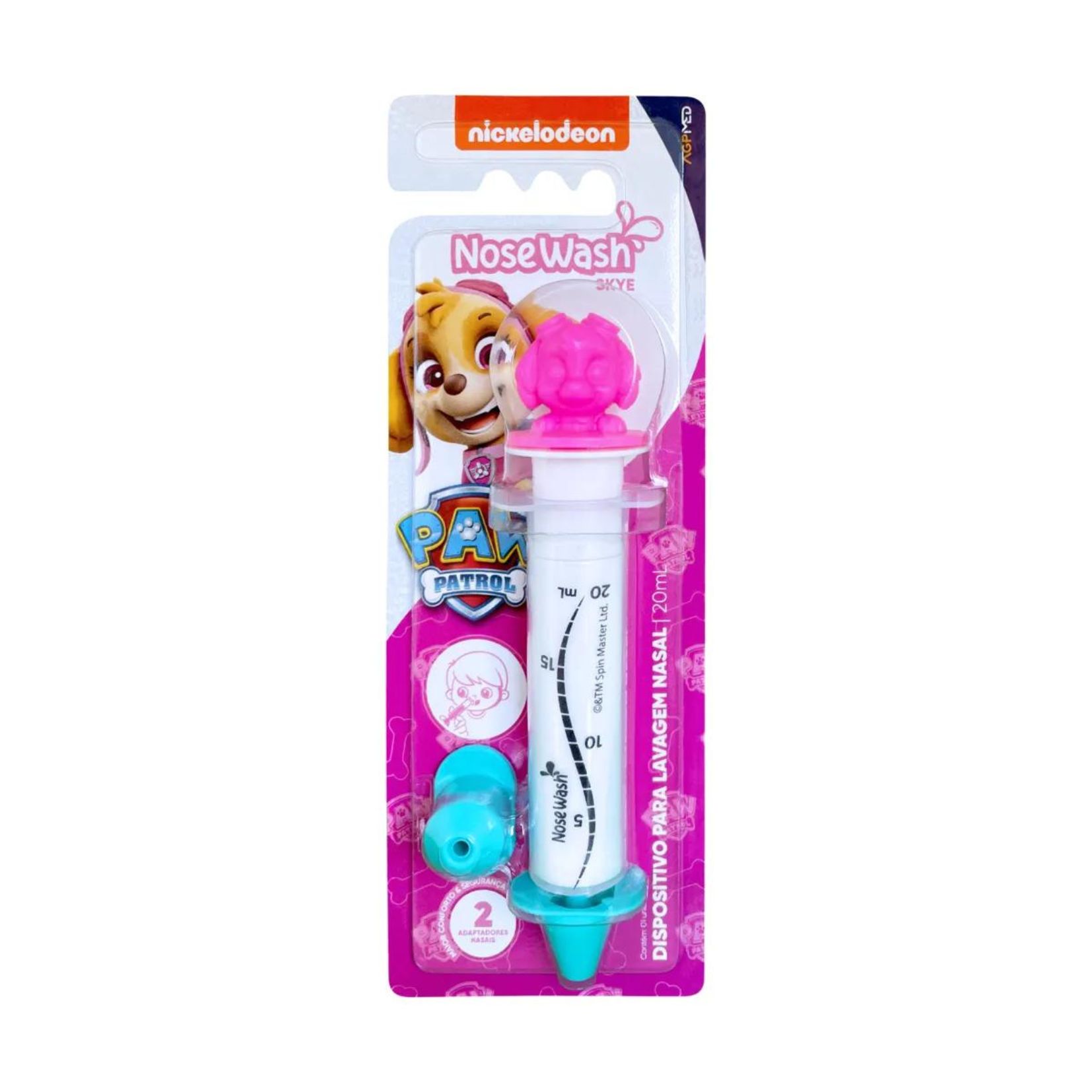 *SERINGA P/ LAV NASAL 20ML SKYE ROSA PATRULHA CANINA - NOSEWASH AGAPLASTIC