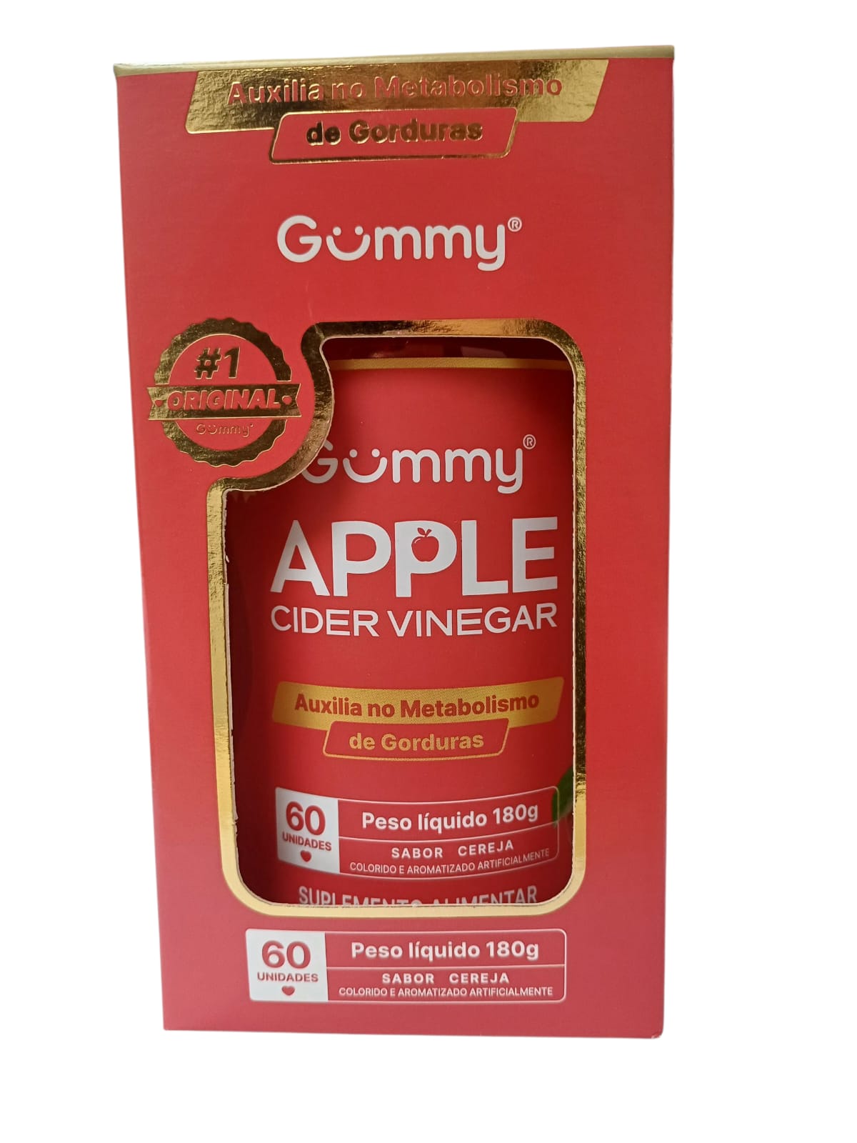 GUMMY APPLE VINAGRE DE MACA BIOTINA GOMAS 60UND SABOR CEREJA - NUTRIN GROUP