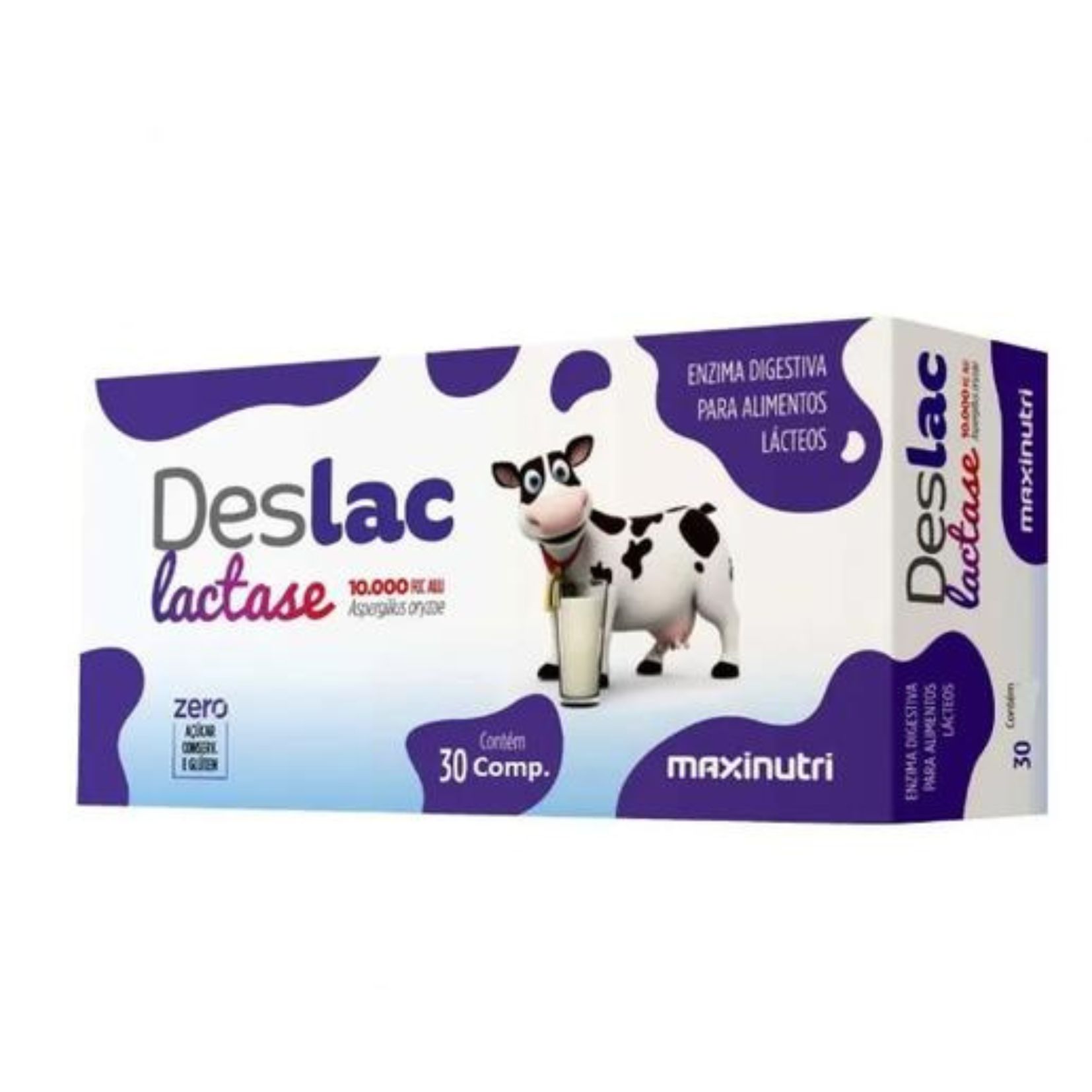 DESLAC LACTASE 10.000UFCC 30 COMPRIMIDOS MASTIGAVEL - MAXINUTRI