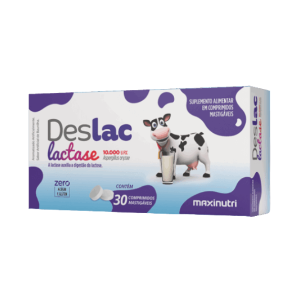 DESLAC LACTASE 10.000 U.FCC 30 COMPRS. MASTIGAVEL - MAXINUTRI
