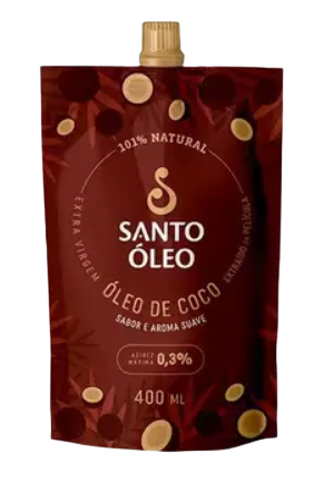 *OLEO DE COCO EXTRA VIRGEM SACHE 400ML PELICULA - SANTO OLEO