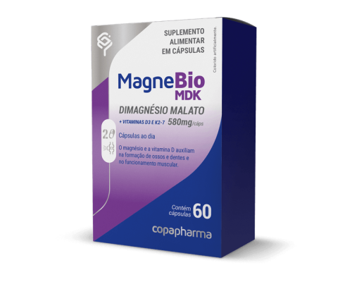 *MAGNEBIO MDK DIMAGNESIO MALATO 580MG + VIT C, K2-7 60 CAPSULAS - COPAPHARMA