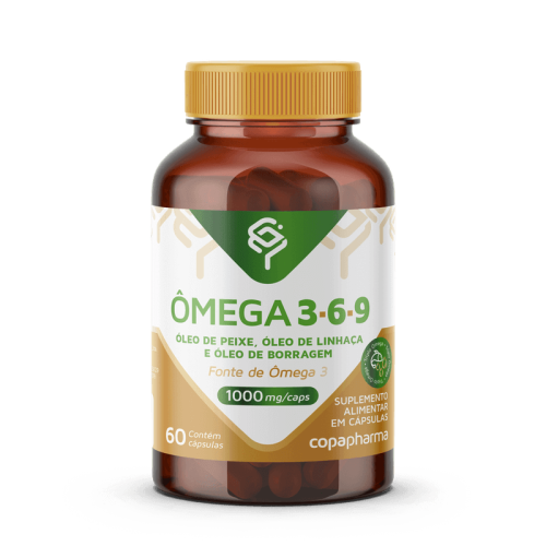 *OMEGA 3-6-9 TRIPLO 1000MG 60 CAPSULA OLEO PEIXE, LINHACA, BORRAGEM - COPAPHARMA
