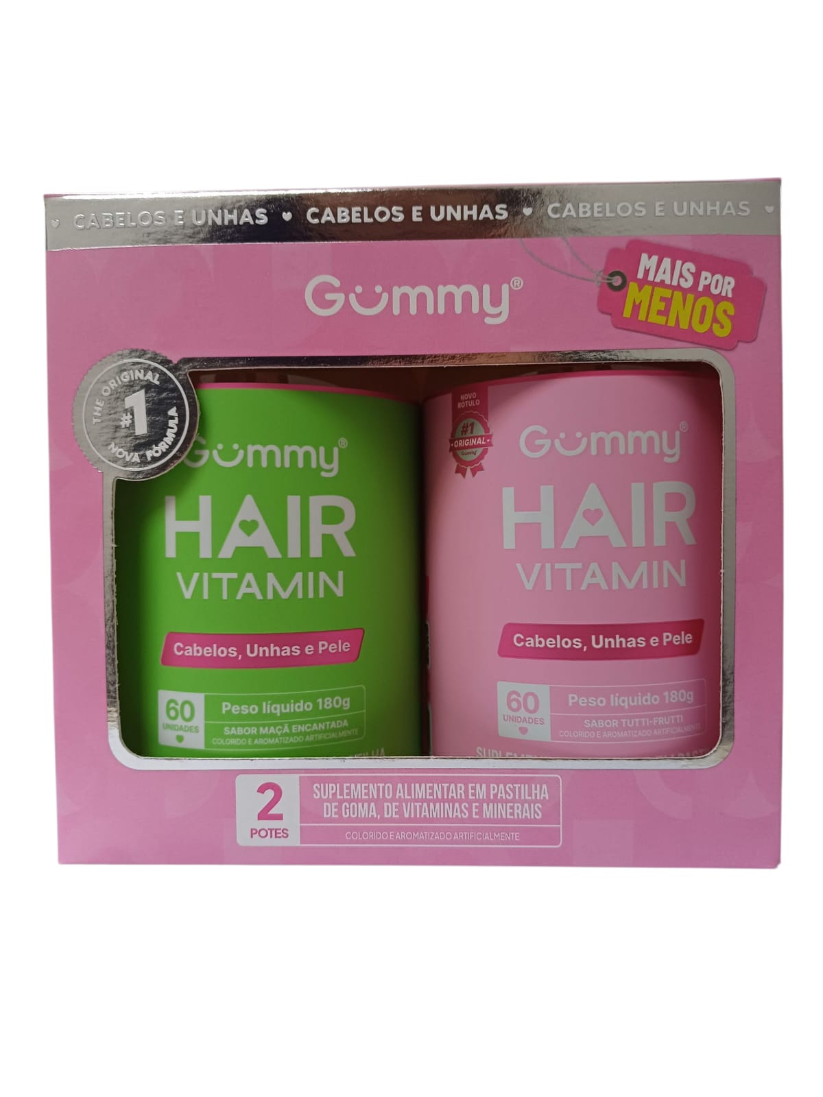 GUMMY COMBO MAÇÃ VERDE + TUTTI FRUTTI GOMAS 60UN CADA - NUTRIN GROUP