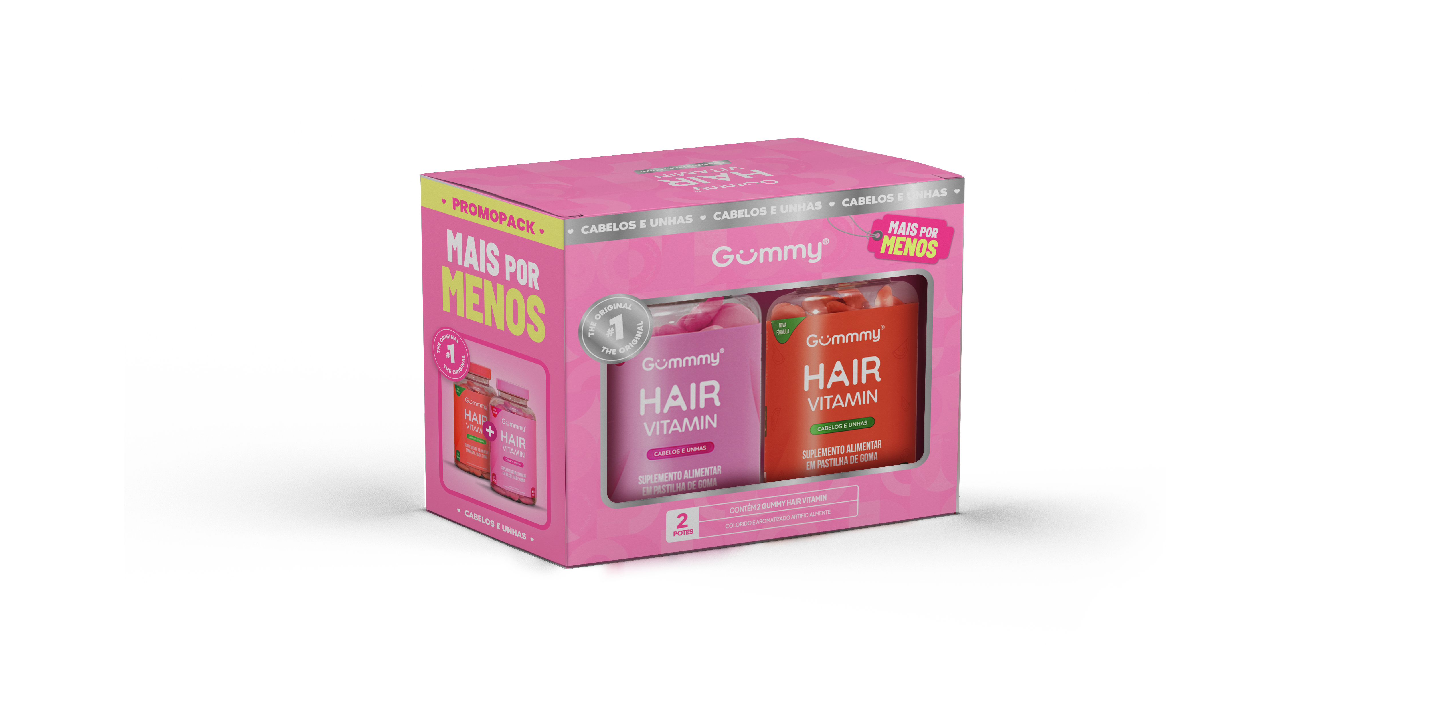 GUMMY COMBO MELANCIA + TUTTI FRUTTI GOMAS 60UN CADA CABELO, PELE E UNHA - NUTRIN