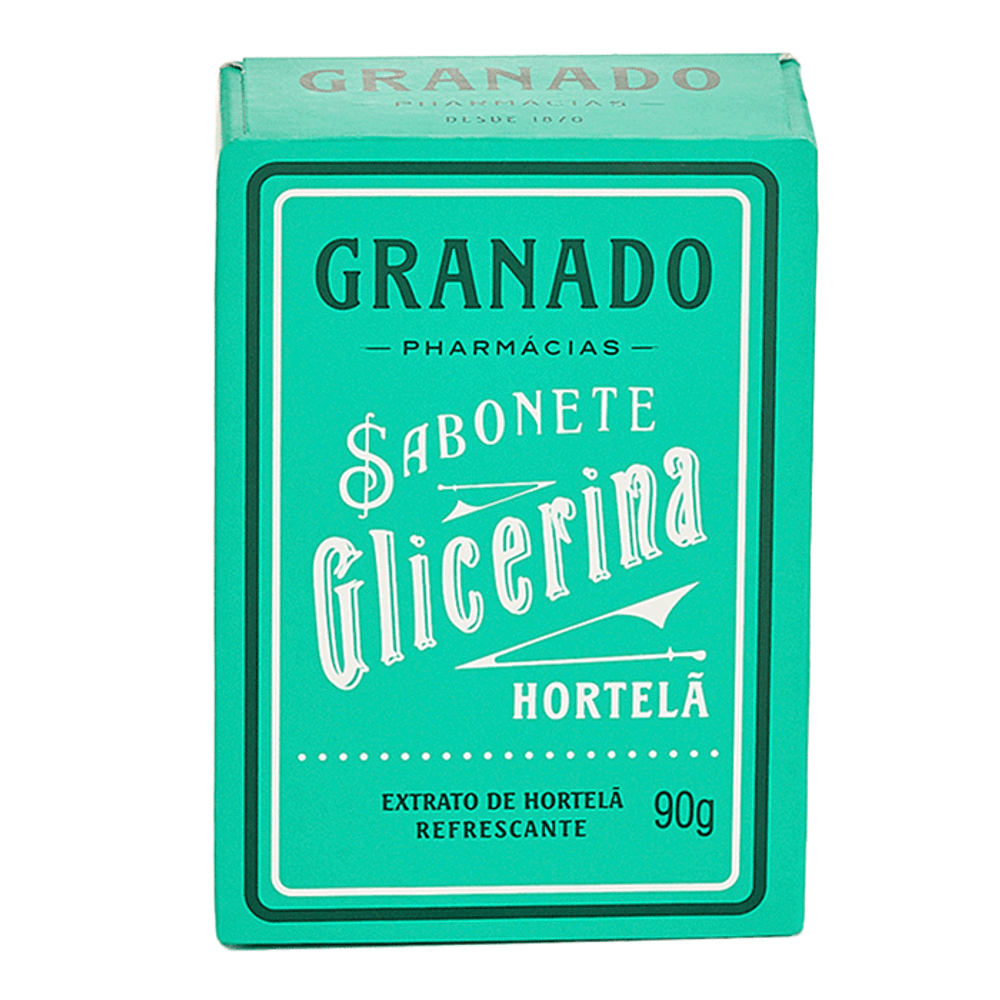 *SABONETE EM BARRA DE GLICERINA HORTELA 90G - GRANADO