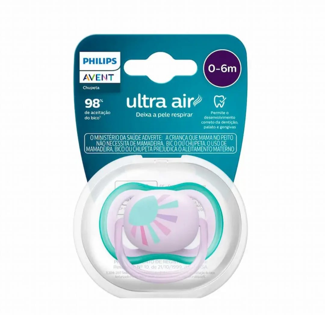 CHUPETA ULTRA AIR DEC 0-6M SOL LILAS 1UN SCF086/04 - AVENT