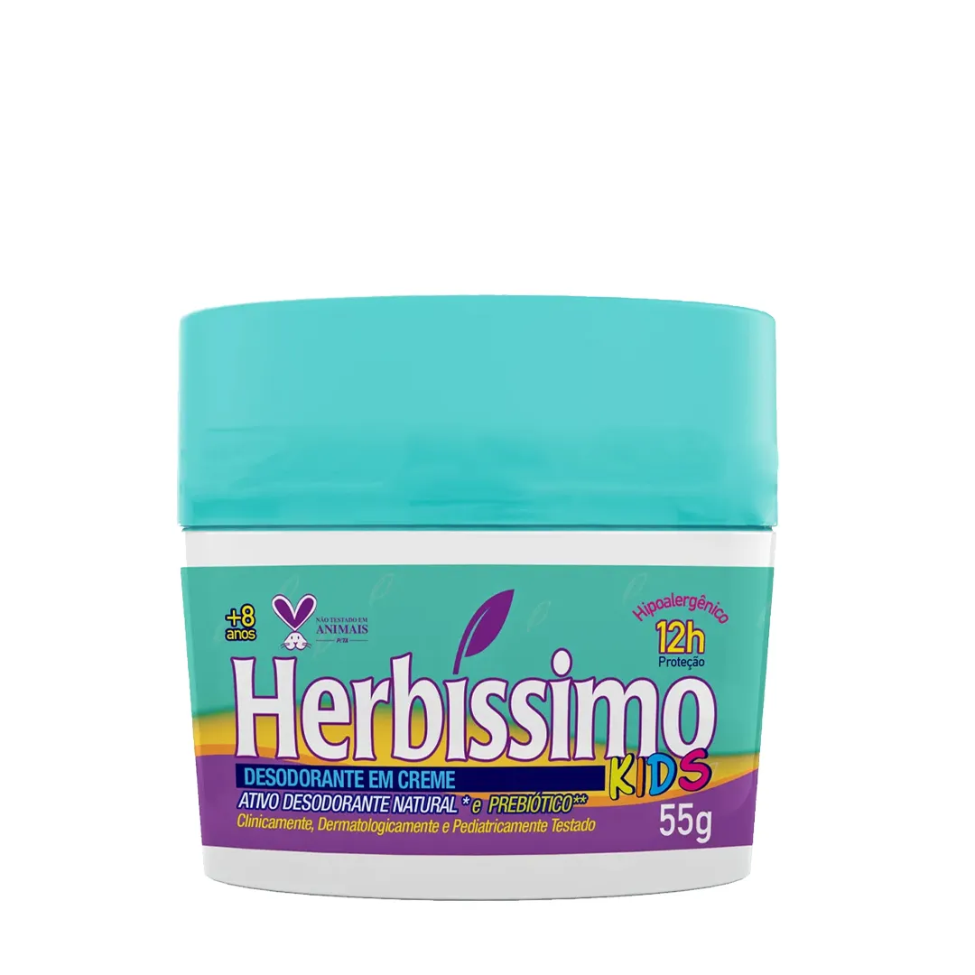 DESODORANTE CREME HERBISSIMO KIDS 55G NATURAL E PREBIOTICO +8 ANOS - DANA