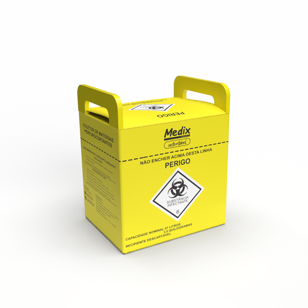 COLETOR MATERIAIS PERFUROCORTANTES 7L - MEDIX
