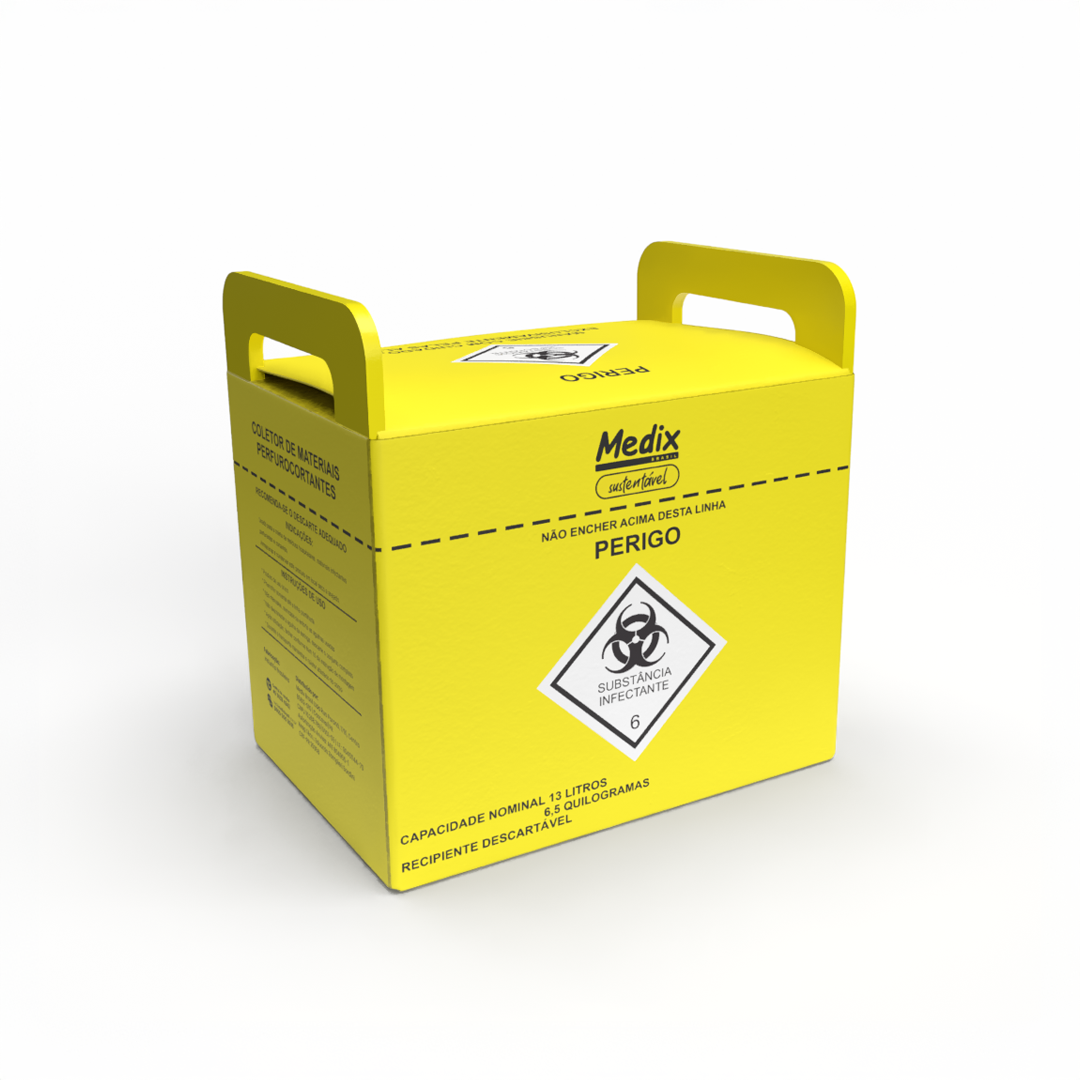 COLETOR MATERIAIS PERFUROCORTANTES 13L - MEDIX