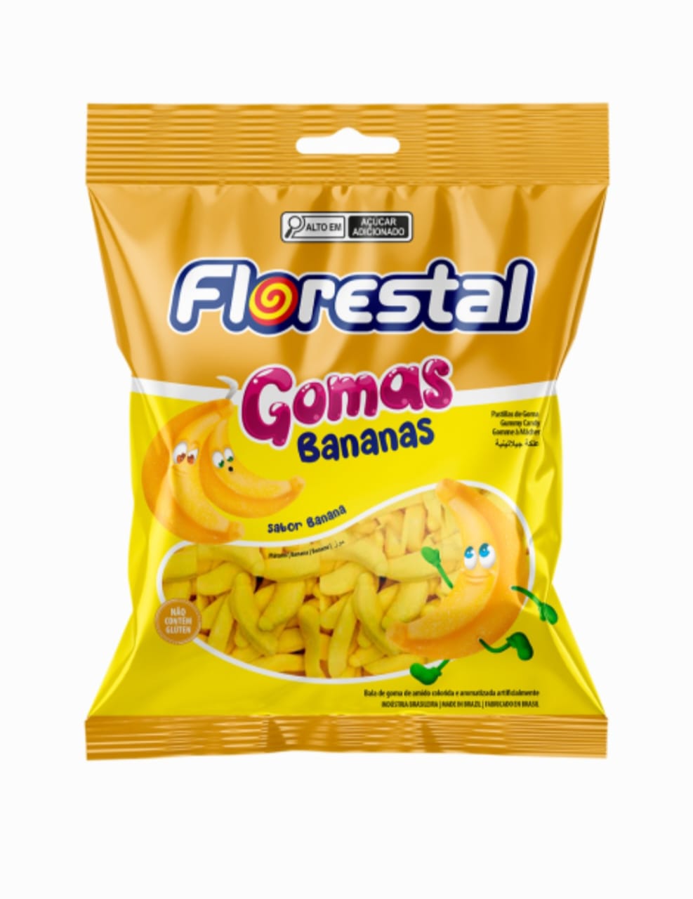 BALAS DE GOMA BANANAS 150G - FLORESTAL .