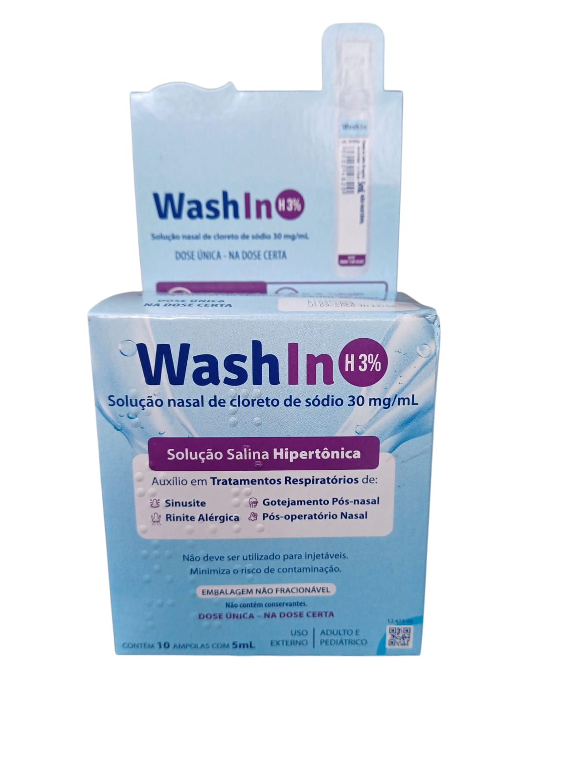 WASH IN SOL NASAL 3% AMPOLAS 10UN 5ML CADA CLORETO DE SÓDIO - ADV