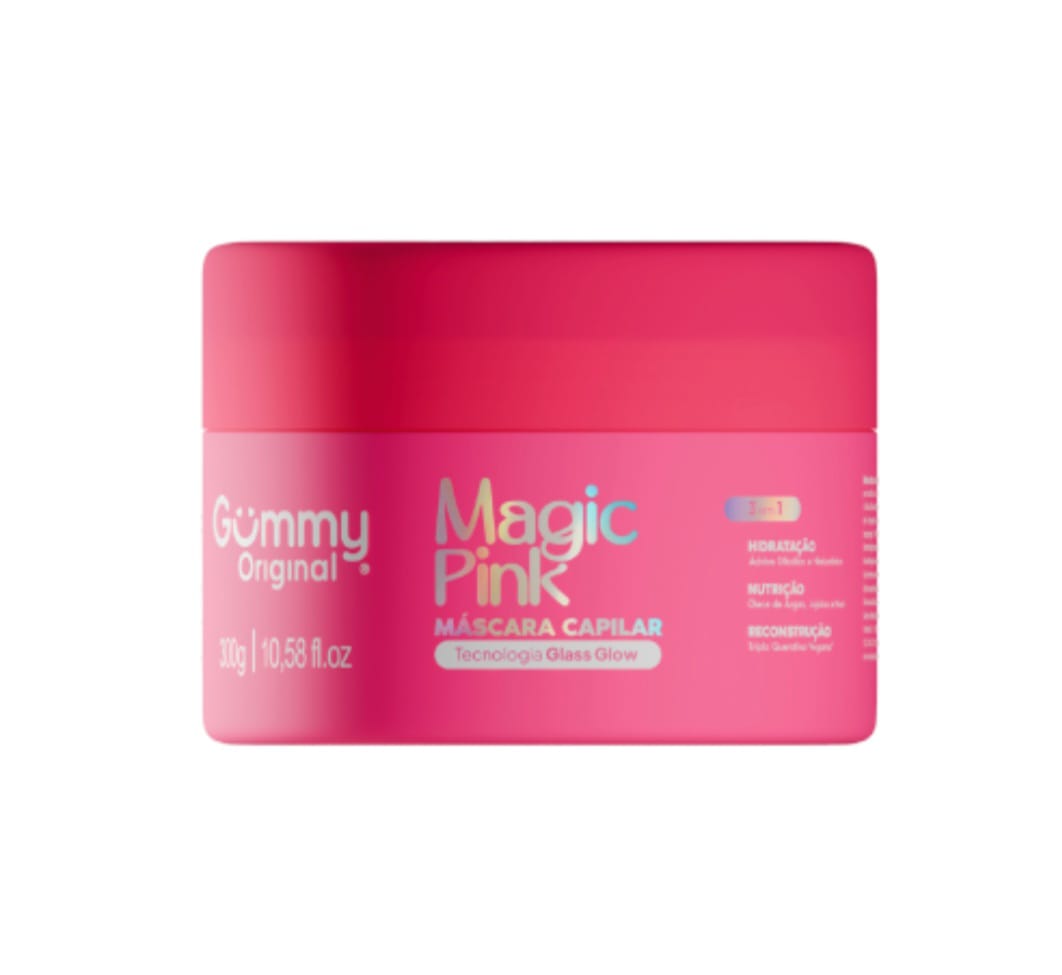 MASCARA CAPILAR MAGIC PINK 300ML GLASS GLOW - - GUMMY