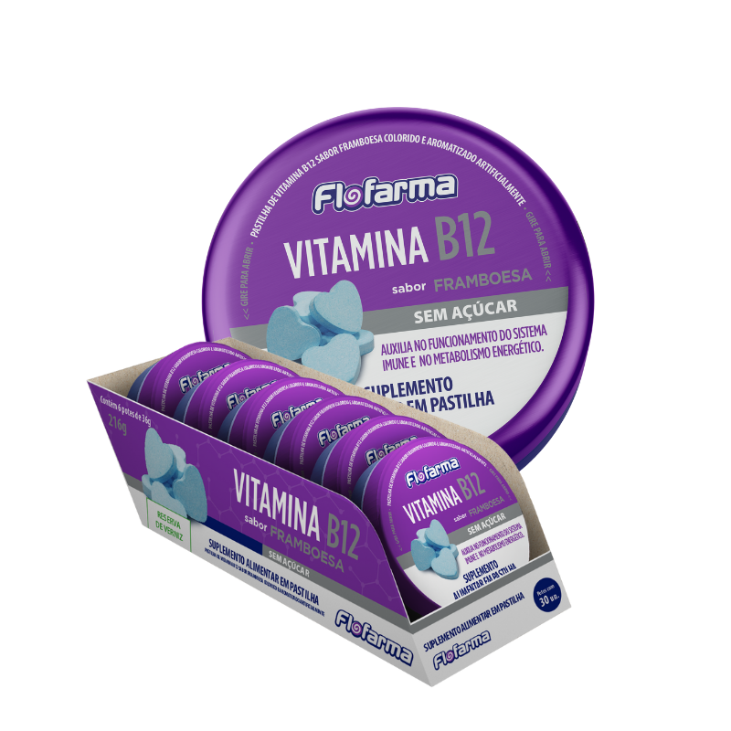 VITAMINA B12 PASTILHA 6 POTES COM 30UN - FLORESTAL