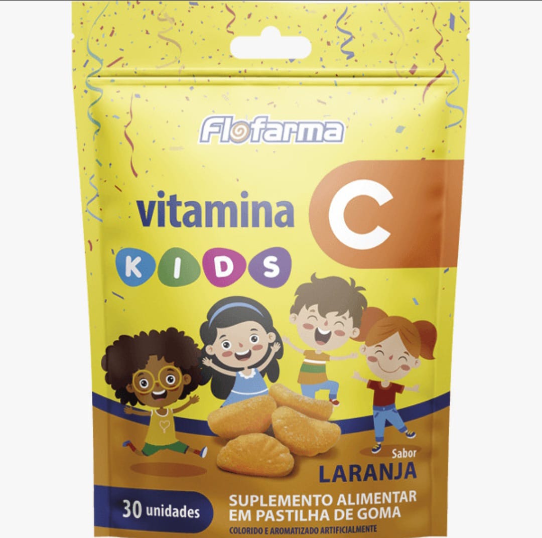 PASTILHA DE GOMA VIT C KIDS 30UN SABOR LARANJA - FLORESTAL