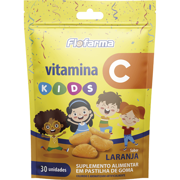 PASTILHA DE GOMA VIT C KIDS 30UN SABOR LARANJA - FLORESTAL