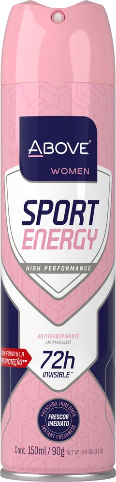 DESODORANTE AEROSSOL SPORT ENERGY 150ML WOMEN ANTITRANSPIRANTE 48H - ABOVE