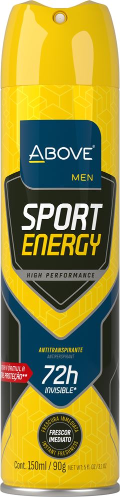 DESODORANTE AEROSSOL SPORT ENERGY 150ML MEN ANTITRANSPIRANTE 48H - ABOVE