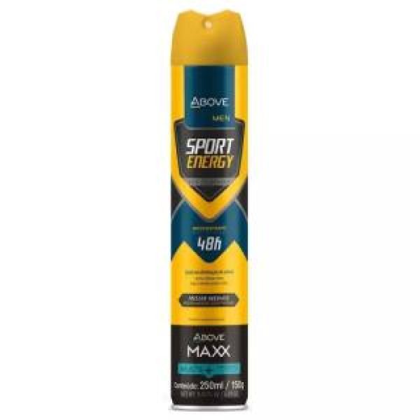 DESODORANTE AEROSSOL MAX SPORT ENERGY 250ML MEN ANTITRANSPIRANTE 48H - ABOVE