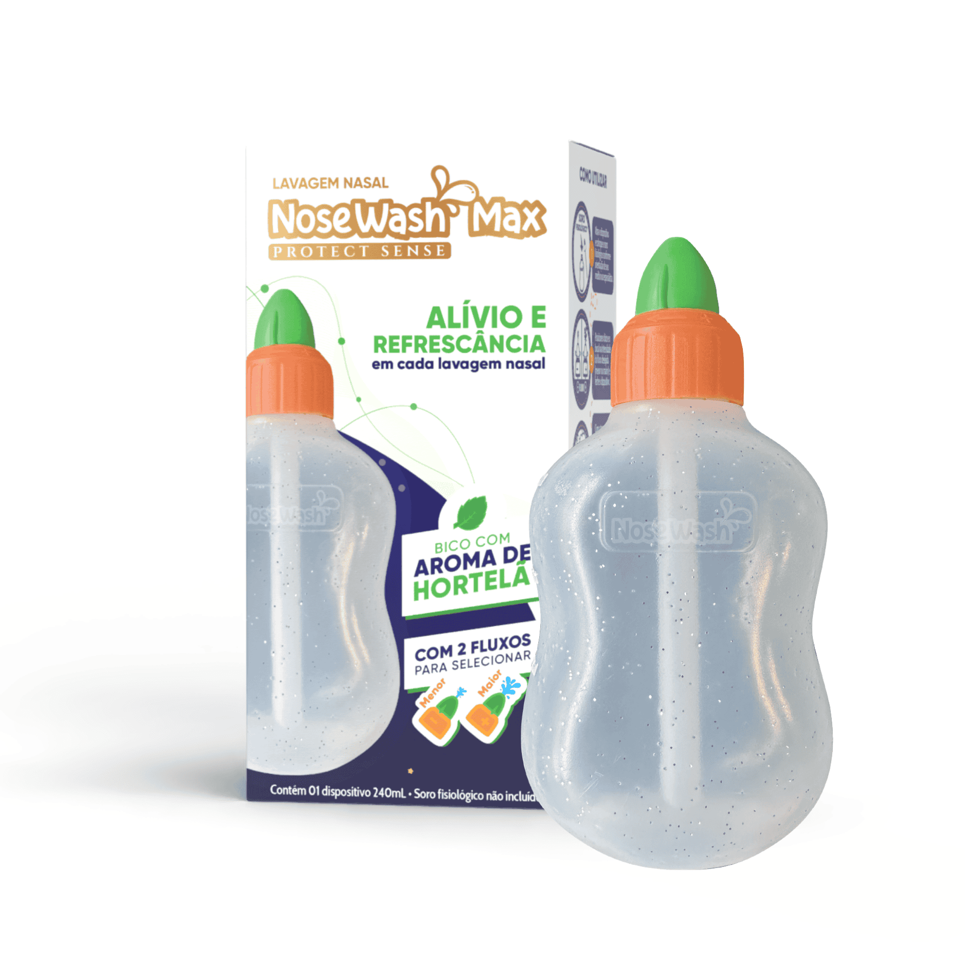 DISPOSITIVO PARA LAVAGEM NASAL PROTECT SENSE 240ML NOSEWASH MAX - AGPMED