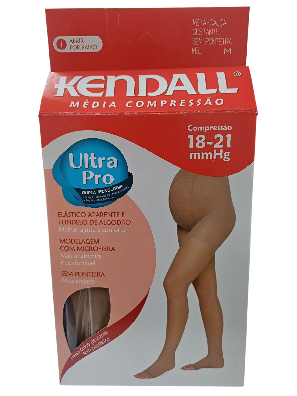 MEIA DE COMPRESSAO MEIA-CALÇA GESTANTE SEM PONTEIRA MEL TAM M 18-21MMHG - KENDALL