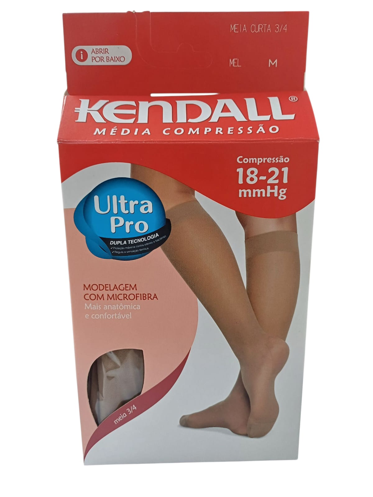 MEIA DE COMPRESSAO 3/4 PAR FEMININA COM PONTEIRA MEL TAM M 18-21MMHG - KENDALL