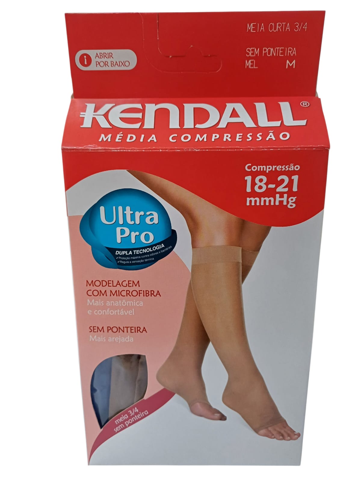 MEIA DE COMPRESSAO 3/4 PAR FEMININA SEM PONTEIRA MEL TAM M 18-21MMHG - KENDALL