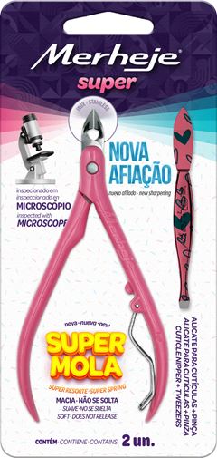 ALICATE PARA CUTICULAS COM PINÇA DEC UN BASIC ROSA - MERHEJE