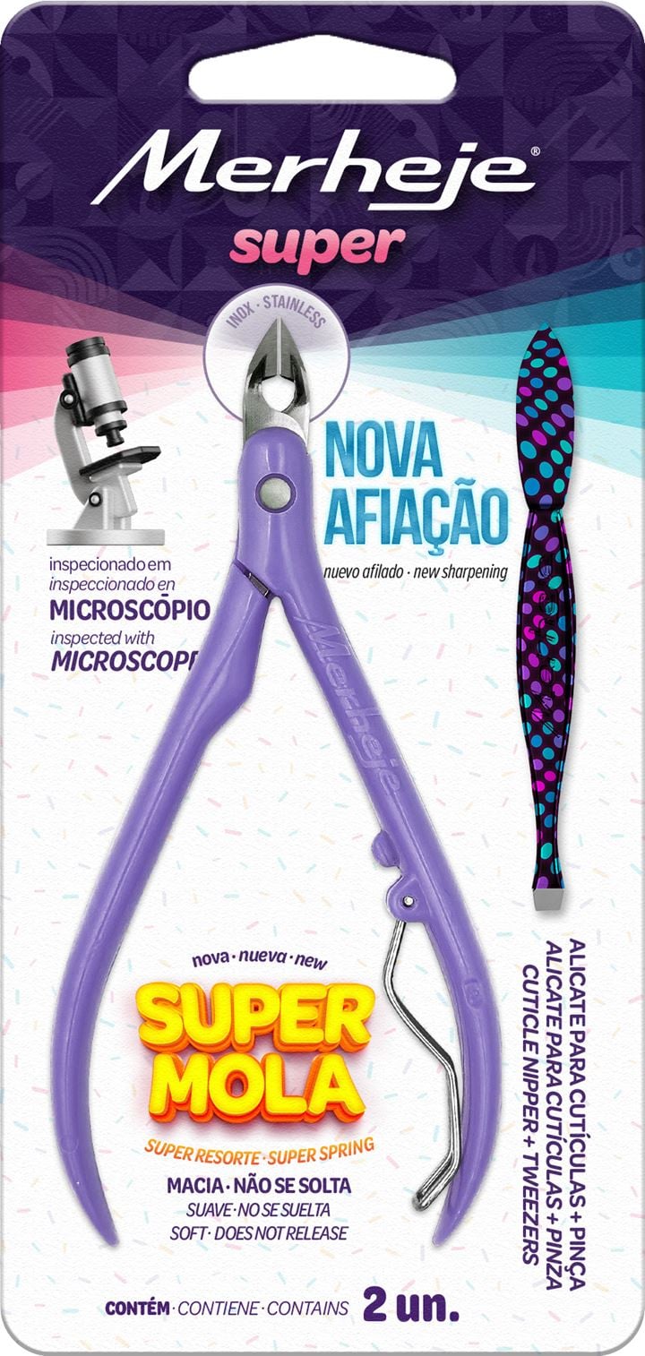 ALICATE PARA CUTICULAS COM PINÇA DEC UN BASIC LILAS - MERHEJE | e ...