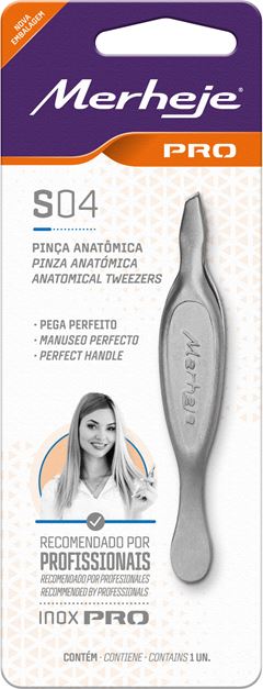 PINÇA DEPILATORIA ANATOMICA PRO S04 1UN PROFISSIONAL - MERHEJE