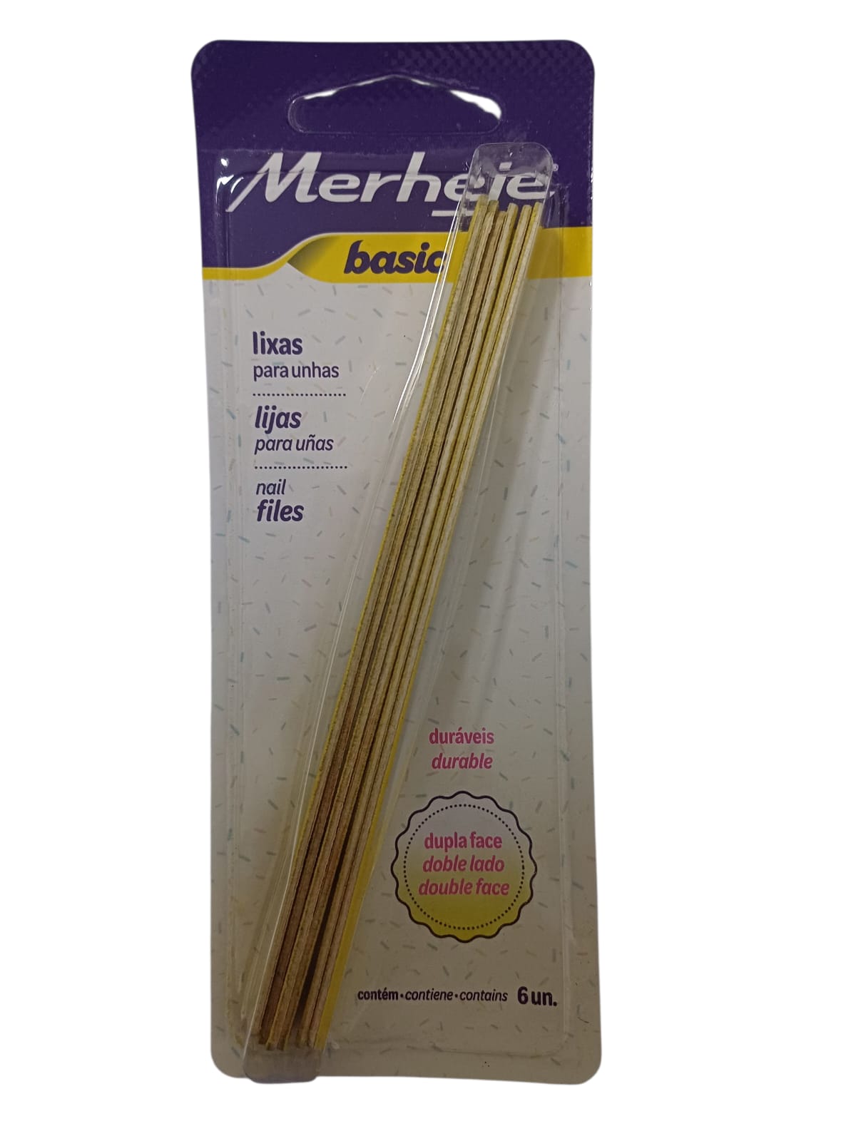 LIXAS PARA UNHAS 6 UNIDADE BASIC AMARELA - MERHEJE