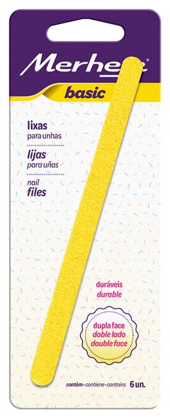 LIXAS PARA UNHAS 6 UNIDADE BASIC AMARELA - MERHEJE