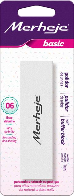 BLOCO POLIDOR DE UNHAS UND BASIC BRANCA LIXA E DA BRILHO - MERHEJE